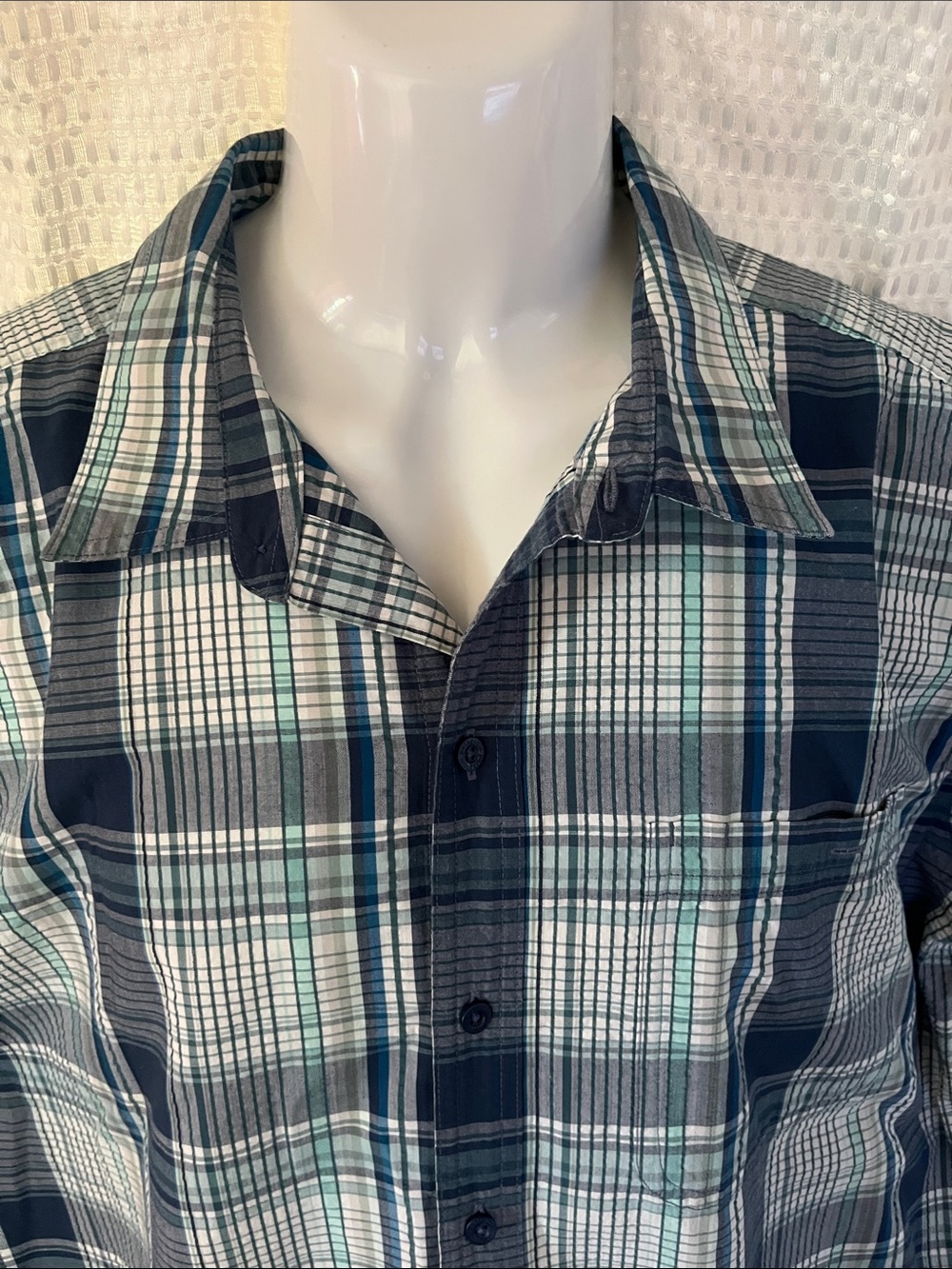 Patagonia Worn Wear Eco Plaid Hiking Trail Shirt Organic Cotton Poly Men’s M - Picture 2 of 11